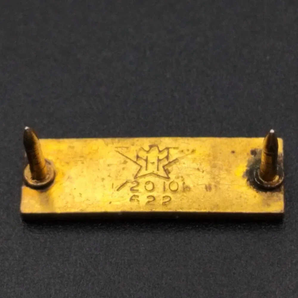 Second Lieutenant Gold Bar Rank Insignia Pin 1/20 10K G.F. Hilborn-Hamburger